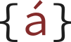 Logotipo de una a, acentuada y entre corchetes